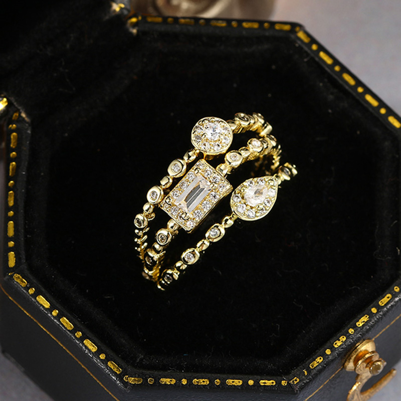 Supplier Wedding - Bague délicate coréenne pour femmes, géométrie