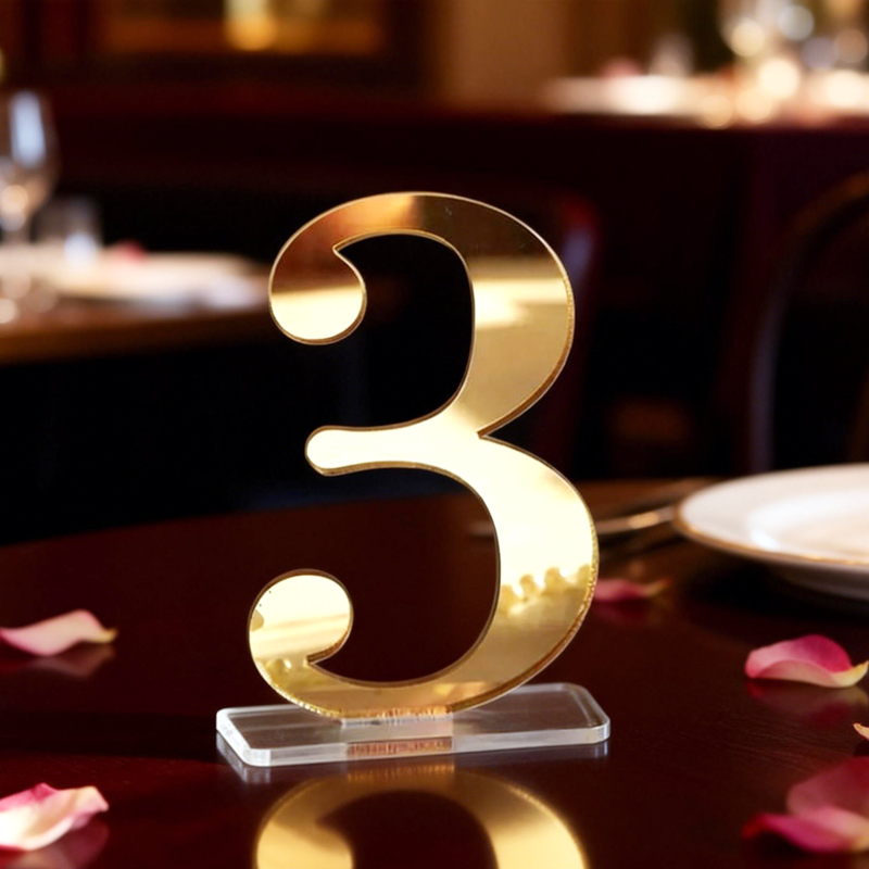 Table Number Gold - Numéros de table pour mariage avec