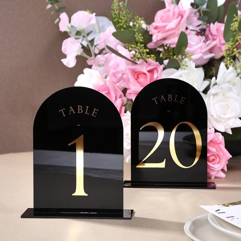 Table Number Gold - Numéros de table arqués en acrylique,