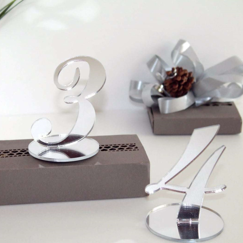 Table Number Gold - Numéros de Table Mariage Acrylique Miroir