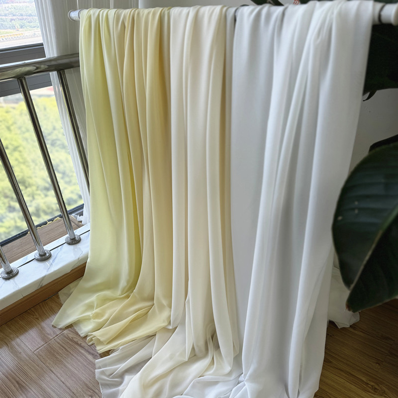 Wedding Backdrop Curtain - Tissu en Mousseline de Soie Blanche