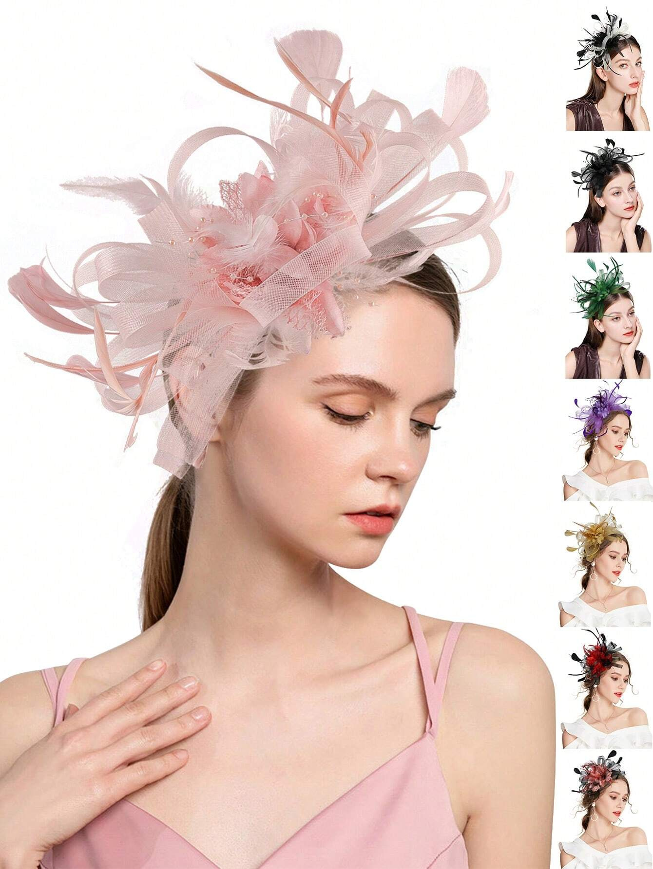 Wedding Dress Supply - 1 bandeau fascinateur avec plume, chapeau