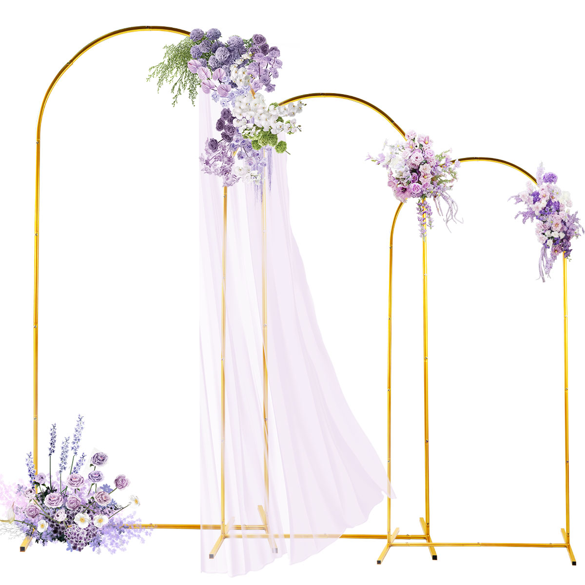 Wedding Balloon Arch - Kits d'arc en métal doré, support