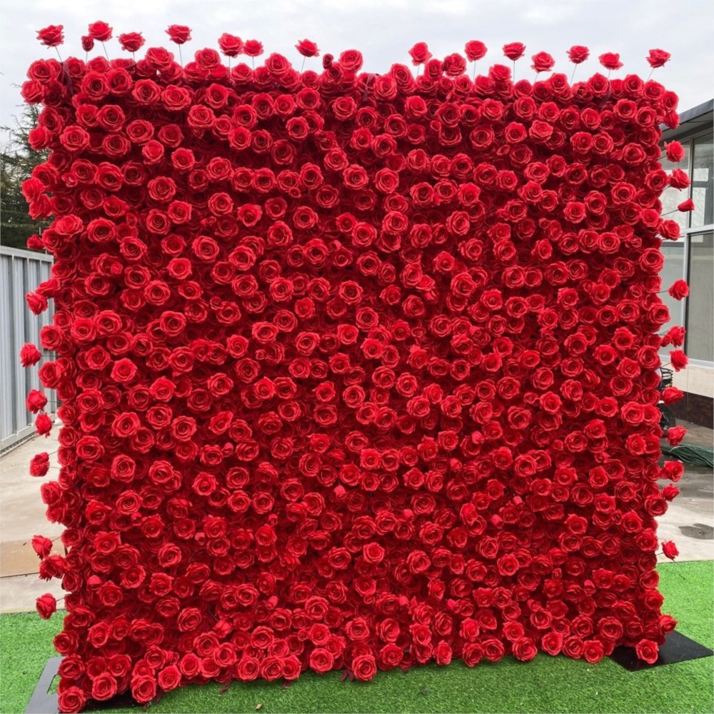 Uflower rouge Rose 5D tissu fl - Wedding Backdrop Curtain avis et prix