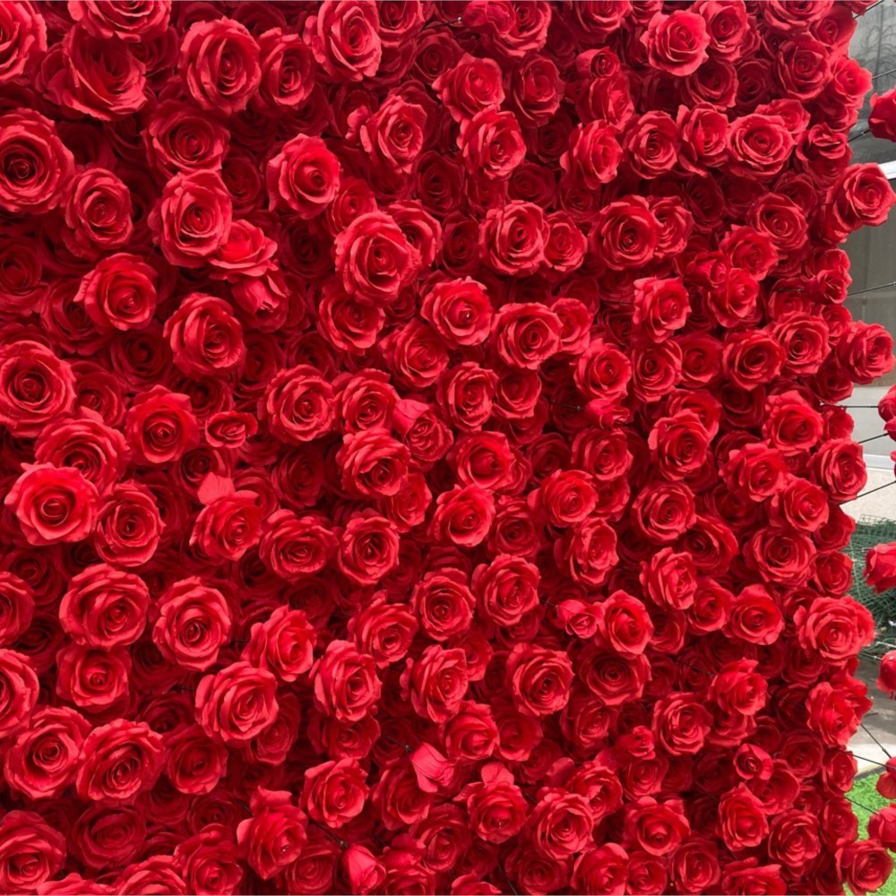 Uflower rouge Rose 5D tissu fl - Wedding Backdrop Curtain avis et prix
