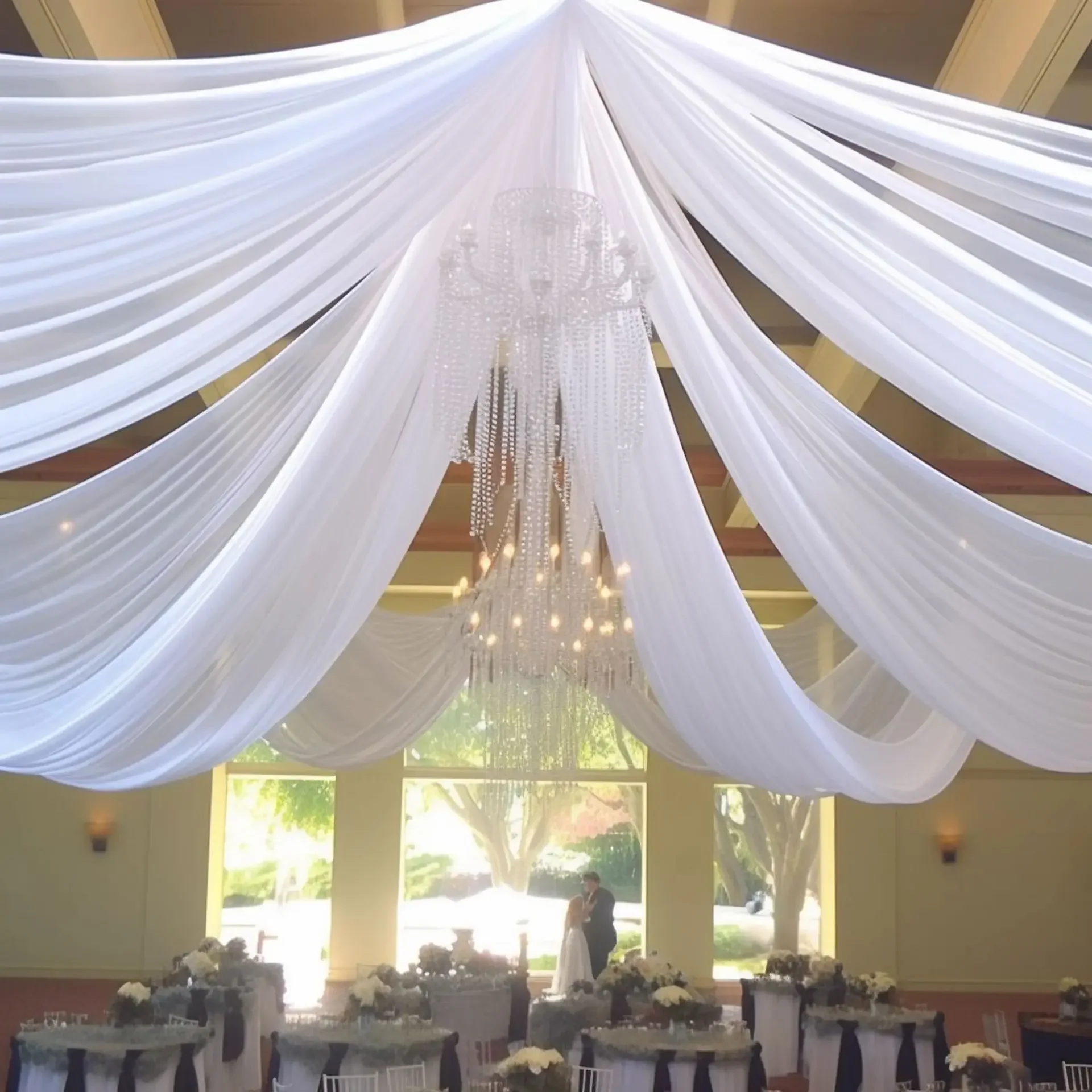Robe de mariée blanche, draper - Wedding Backdrop Curtain avis et prix