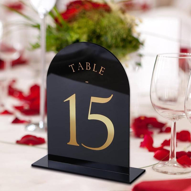 Numéros de table arqués en acr - Table Number Gold avis et prix