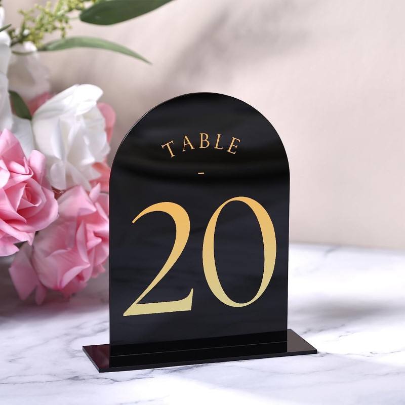 Numéros de table arqués en acr - Table Number Gold avis et prix