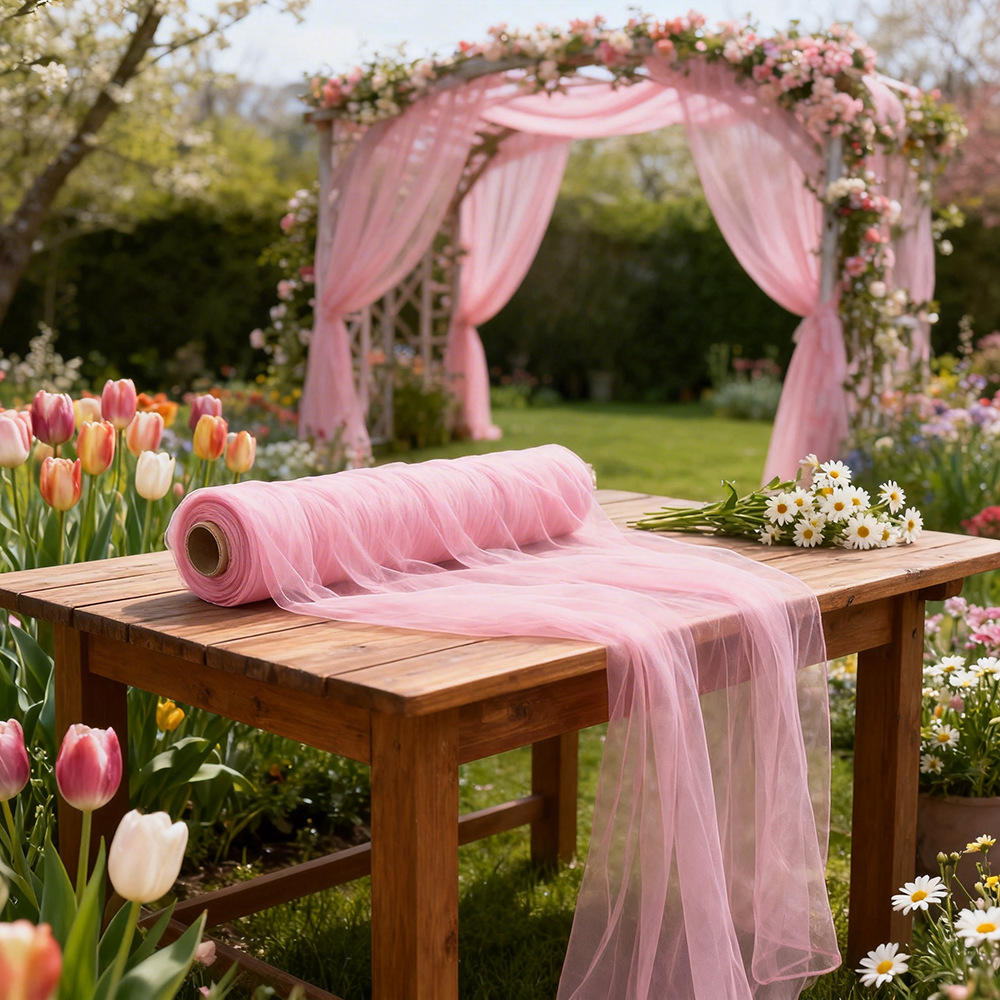 Voile de tulle semi-transparen - Wedding Backdrop Curtain avis et prix
